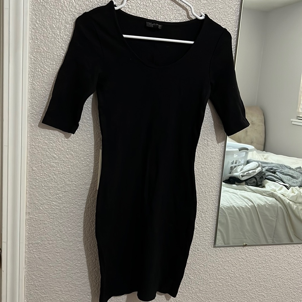 Bodycon topshop black dress
